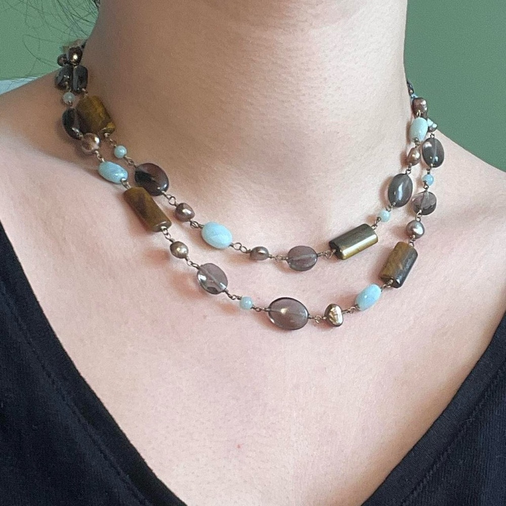 Double Stranded Gemstone Necklace - image 3